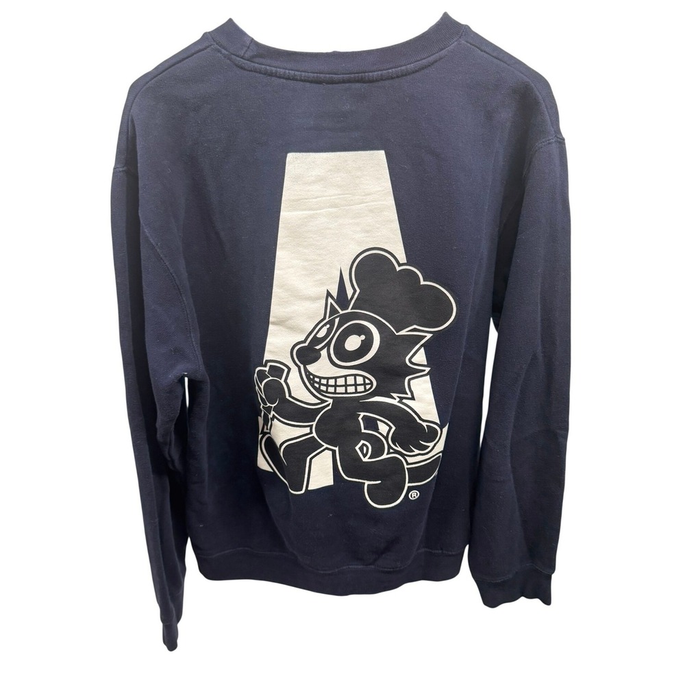 Abakus Felix the Cat Custom Mens Streetwear Crew Neck Navy Pullover Sweatshirt M - Picture 2 of 8
